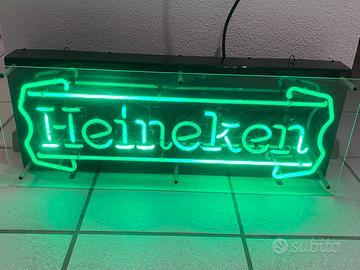 Insegna luminosa neon 74 cm birra heineken vintage