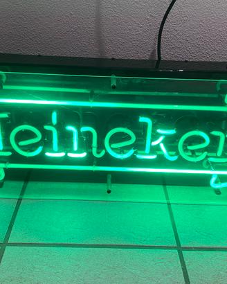 Insegna luminosa neon 74 cm birra heineken vintage