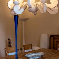 Raro Vaso Soliflore  in Cristallo Blu Cobalto