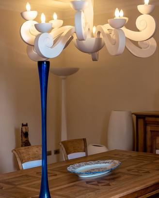 Raro Vaso Soliflore  in Cristallo Blu Cobalto