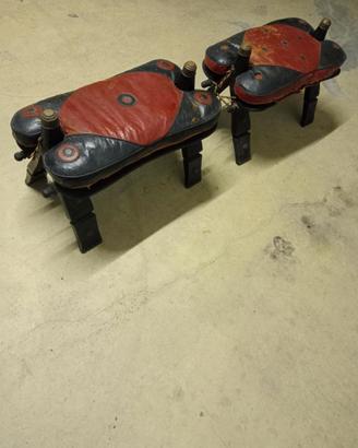 2 sella cammello anni60 arredamento etnic sgabello