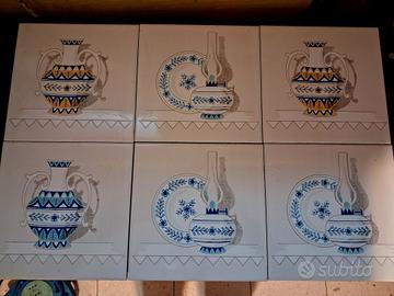 Piastrelle decorate vasi disegni Vicano Firenze 
