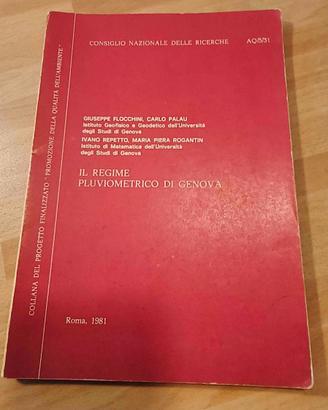 Libro "Il regime pluviometrico di Genova" 1981