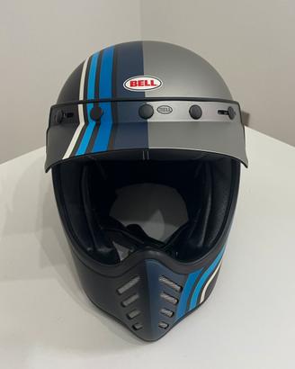 Casco BELL Moto 3 Stripes Argento/Nero/Blu - ECE