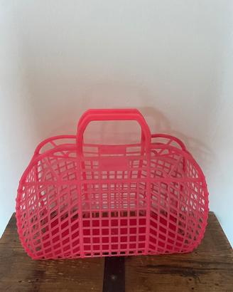 Borsa cestino vintage anni 70-80