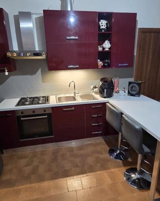 Cucina Moderna Bordeaux + 4 Sgabelli