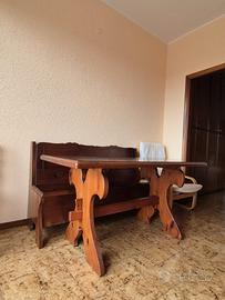 tavolo e panca in legno massello 