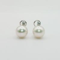 Orecchini oro 18 kt perle australia e diamanti