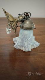 Lampadario Sospensione Liberty Antico 1900 Ottone