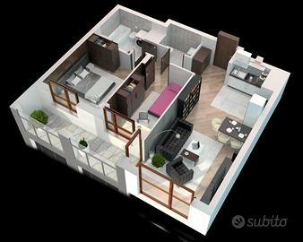 Bilocale a Lissone terrazzo garage libero ora