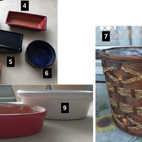 Ciotole e cesta porta vasi