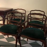 4 poltroncine e scrivania periodo anni '40