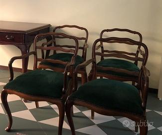 4 poltroncine e scrivania periodo anni '40