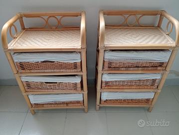 Comodini in vimini 