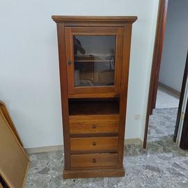 Vetrinetta con cassettiera legno