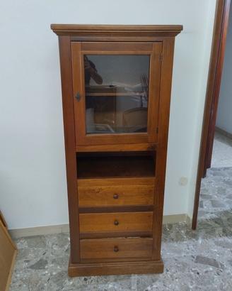 Vetrinetta con cassettiera legno