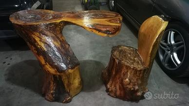 Tavolo e sedia legno di quercia
