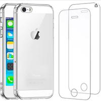 Cover + vetri protettivi per iPhone 5 + 5S + SE