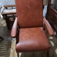 Poltrona in similpelle reclinabile anni 1960