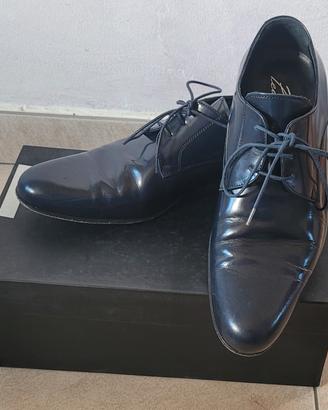 Scarpe artigianali uomo in cuoio blu n.42 – Usate