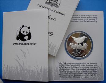 ARGENTO 27,22g UCCELLO CODABIANCA WWF NATURA SELVA