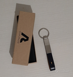 Portachiavi in pelle Roncato navy beige