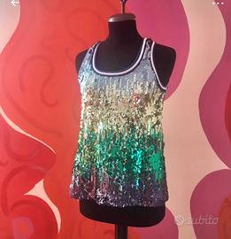 Canotta in paillettes