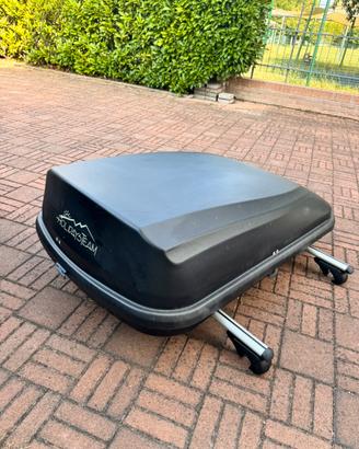 Box tetto auto 420L più barre regolabili Brio XL