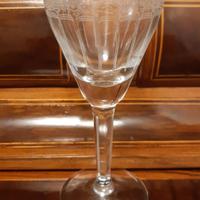 servizio di bicchieri in cristallo decorato 1960