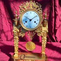 antico orologio pendolo Bronzo dorato Napoleonico