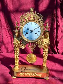 antico orologio pendolo Bronzo dorato Napoleonico