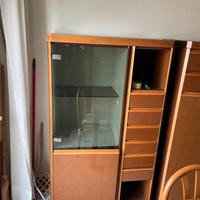 Mobile con vetrina legno e vetro