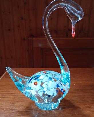 cigno in vetro di murano