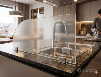 Mensola e paraschizzi in vetro