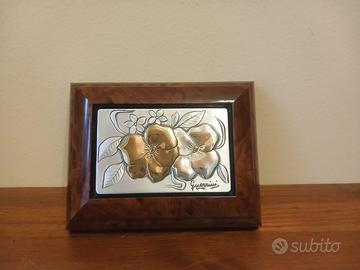 Portagioie grande vintage in radica e argento