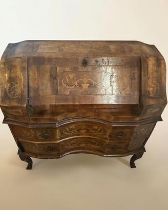 Ribalta secretaire antico radica intarsiato 84cm