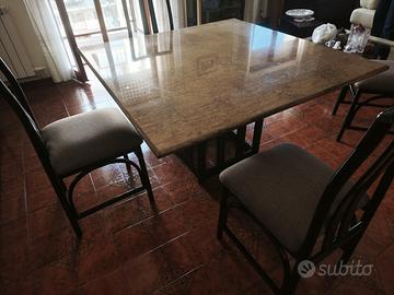 Tavolo e 4 sedie da salone/soggiorno