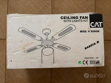 Ventilatore a soffitto CAT Dakota N 42” con luce