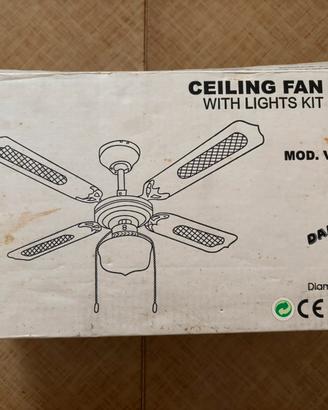 Ventilatore a soffitto CAT Dakota N 42” con luce