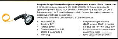 Lampada da ispezione professionale 24V 100W