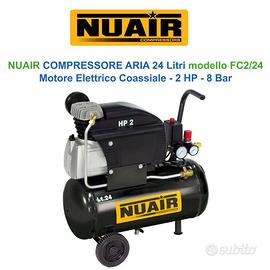 COMPRESSORE ARIA 24 Litri NUAIR FC2/24 Coassiale