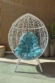 POLTRONA DA GIARDINO A UOVO IN RATTAN