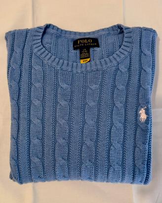 Maglioncino cotone Polo Ralph Lauren celeste