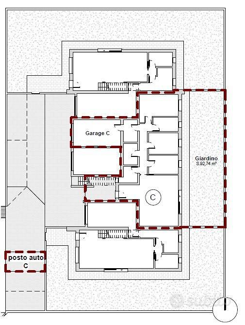 Appartamento di 137 m² con 4 locali e box auto a Z - Vista 3