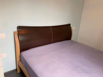 Letto matrimoniale in bambù e cuoio