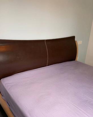 Letto matrimoniale in bambù e cuoio