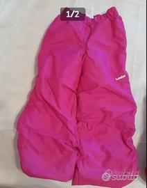 pantalone da neve Decathlon rosa shocking 