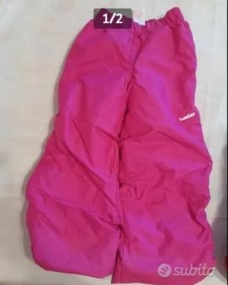 pantalone da neve Decathlon rosa shocking 
