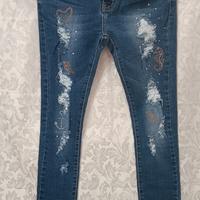 JEANS DONNA MISS GIRL STRAPPATI MIS XS ANNI 10 