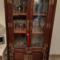 Vetrina in legno massello stile orientale/colonial